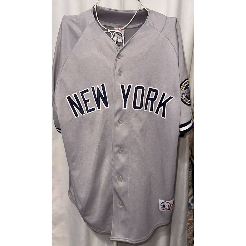 NICE MEN MLB New York Yankees Derek Jeter #2 Majestic Adult Away Jersey Size XL